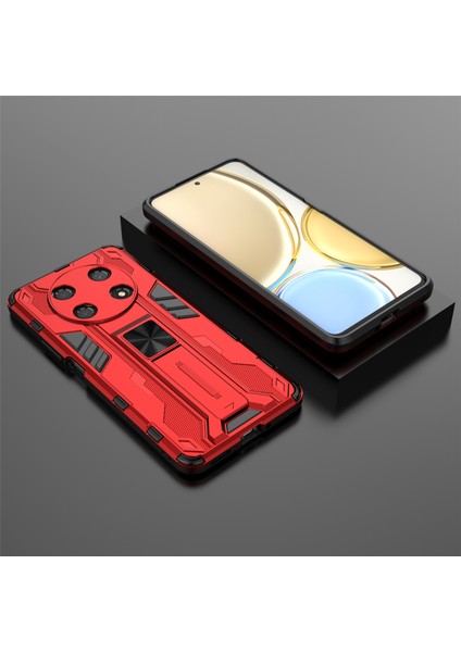 Honor X30/X9 5g/magic 4 Lite 5g Darbeye Dayanıklı Yumuşak Tpu Sert Pc Cep Telefonu Kılıfı Kickstand ile Kabuk-Kırmızı (Yurt Dışından) indirimleri