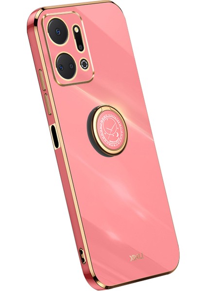 Xınlı For Honor X7A 5g Yüzük Tutucu Kickstand Yumuşak Tpu Kılıf Elektrokaplama Koruyucu Telefon Kılıfı-Kırmızı (Yurt Dışından)