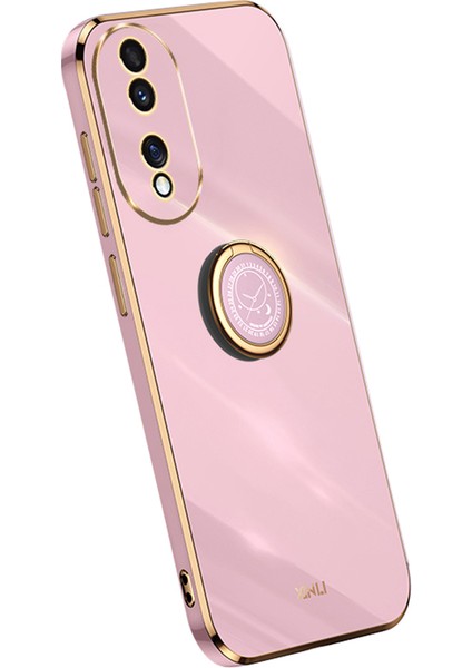 Xınlı For Honor 90 Elektrokaplama Tpu Arka Kapak Çizilmez Telefon Kılıfı Halka Ayaklı-Mor (Yurt Dışından)