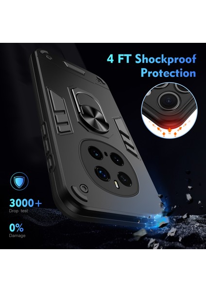 Honor Magic7 Pro 5g Kılıf Pc+Tpu Drop Defend Telefon Kılıfı Halkalı Ayaklıklı-Siyah (Yurt Dışından) indirimleri