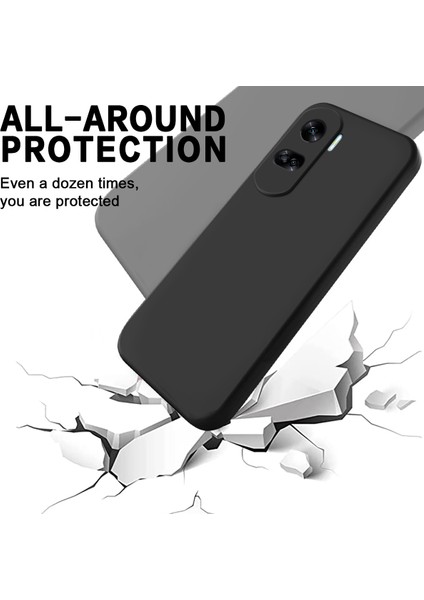 Honor 90 Lite 5G/X50I 5g Sıvı Silikon Telefon Kılıfı Yumuşak Astarlı Darbeye Dayanıklı Kılıf Kayışlı-Siyah (Yurt Dışından) fırsatları