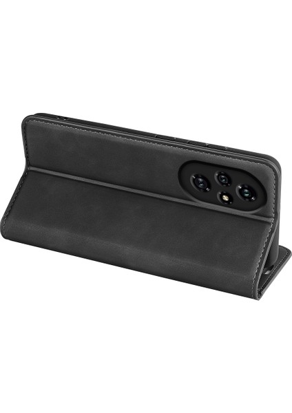 Honor 200 Pro 5g Kılıf Cilt Dokunuşlu Pu Deri Cüzdan Kapaklı Telefon Kılıfı-Siyah (Yurt Dışından) fırsatları