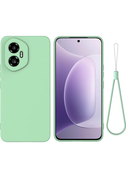Honor 300 Sıvı Silikon Kılıf Telefon Arka Kapağı El Kayışı Ile-Yeşil (Yurt Dışından)
