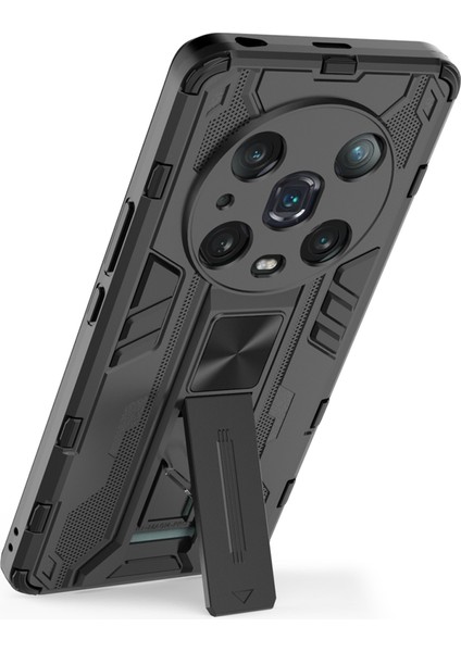Honor Magic4 Pro 5g Hibrit Kickstand Telefon Kılıfı Sert Pc Yumuşak Tpu Şok Emici Kapak-Siyah (Yurt Dışından) modelleri