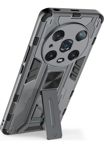 Honor Magic4 Pro 5g Hibrit Kickstand Telefon Kılıfı Sert Pc Yumuşak Tpu Şok Emici Kapak-Gri (Yurt Dışından) modelleri
