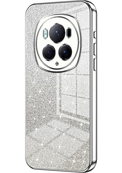Honor Magic6 Pro 5g Cep Telefonu Kılıfları Degrade Parıltılı Elektrokaplama Tpu Kabuk-Gümüş (Yurt Dışından)