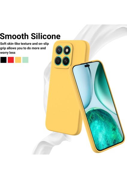 Honor X8C 4g Sıvı Silikon Kılıf Telefon Arka Kapağı El Kayışı Ile-Sarı (Yurt Dışından) modelleri