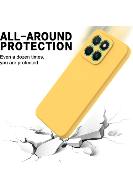 Honor X8C 4g Sıvı Silikon Kılıf Telefon Arka Kapağı El Kayışı Ile-Sarı (Yurt Dışından) indirimleri