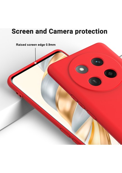 Honor X60 Pro 5g Kılıf Sıvı Silikon Telefon Arka Kapağı El Kayışı Ile-Kırmızı (Yurt Dışından) fırsatları