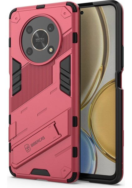 Honor X9 4G/5G/X30 5g Düşmeye Dayanıklı Hibrit Tpu+Pc Kılıfı Kickstand Koruyucu Telefon Arka Kapağı-Gül (Yurt Dışından)