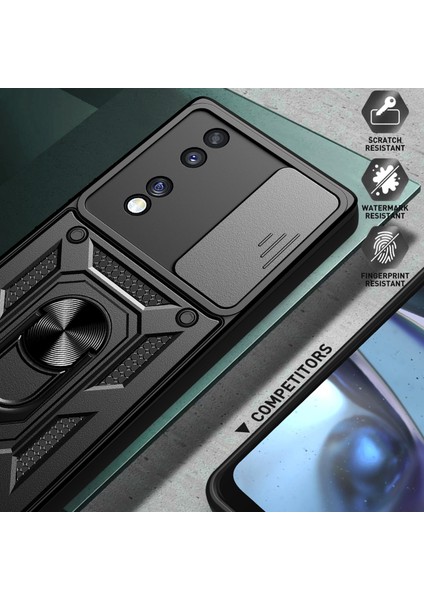 Honor 70 5g Telefon Kickstand Kılıfı Sürgülü Kamera Lens Koruma Pc+Tpu Kapak-Altın (Yurt Dışından) indirimleri