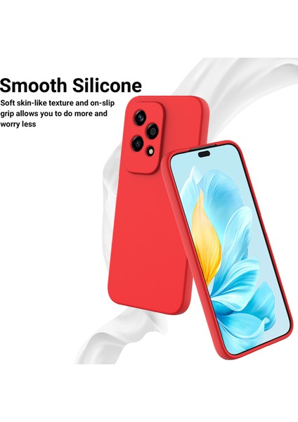 Honor 200 Lite Kılıf Askılı Sıvı Silikon Telefon Kılıfı Kamera Koruma-Kırmızı (Yurt Dışından) modelleri