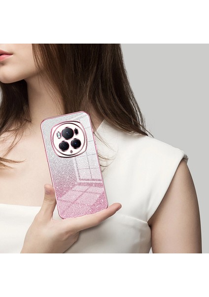 Honor Magic6 Pro 5g Cep Telefonu Kılıfları Degrade Parıltılı Elektrokaplama Tpu Kabuk-Gümüş (Yurt Dışından) modelleri