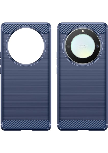 Honor Magic5 Lite 5G/X40 5G/X9A 5g Telefon Kılıfı, Karbon Fiber Doku Fırçalanmış Tpu Koruyucu Kılıf-Mavi (Yurt Dışından) modelleri