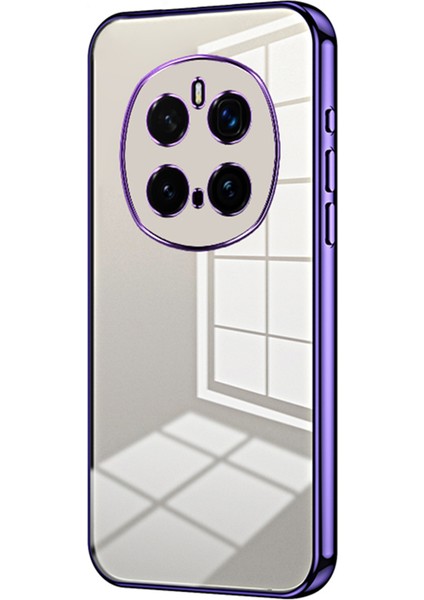 Honor Magic7 Pro 5g Kılıf Galvanik Çerçeve Yumuşak Tpu Telefon Kılıfı-Mor (Yurt Dışından)