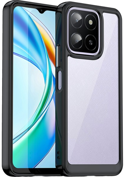 Honor X5B/X5B PLUS/X6A 4G/X6B 4g Kılıf Tpu+Akrilik Koruyucu Şeffaf Telefon Kılıfı-Siyah (Yurt Dışından)