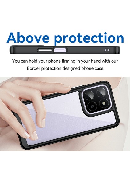Honor X5B/X5B PLUS/X6A 4G/X6B 4g Kılıf Tpu+Akrilik Koruyucu Şeffaf Telefon Kılıfı-Siyah (Yurt Dışından) fırsatları