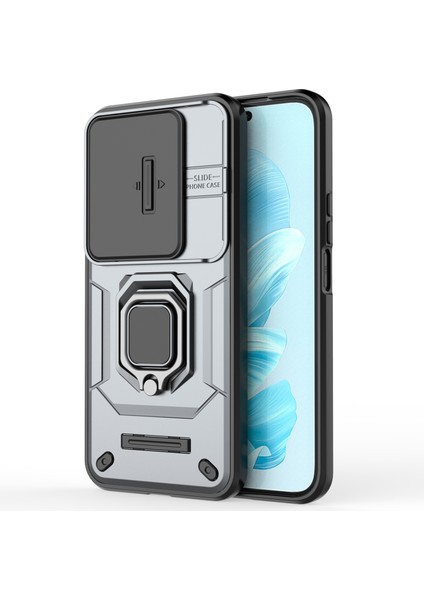 Honor 200 Lite Kılıf Lens Kapağı Ayaklı Pc+Tpu Telefon Kabuğu-Gri (Yurt Dışından) modelleri
