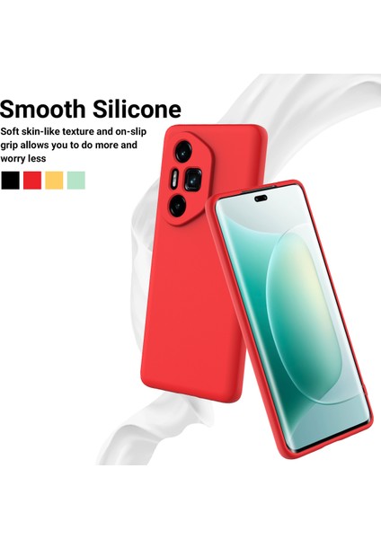 Honor 300 Ultra/honor 300 Pro Kılıf Sıvı Silikon Telefon Arka Kapağı El Kayışı Ile-Kırmızı (Yurt Dışından) modelleri