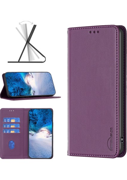 Bınfen Color BF18 Honor X9B 5g/magic6 Lite 5g Telefon Kılıfı Kartlık Standı Ile-Koyu Mor (Yurt Dışından) indirimleri