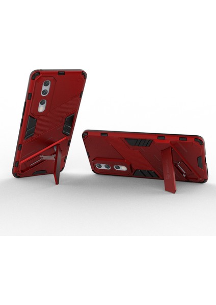 Honor 80 Pro 5g Için Düşmeye Dayanıklı Korumalı Kickstand Telefon Kılıfı, Sert Pc Yumuşak Tpu Hibrit Kılıf-Kırmızı (Yurt Dışından) fiyatları