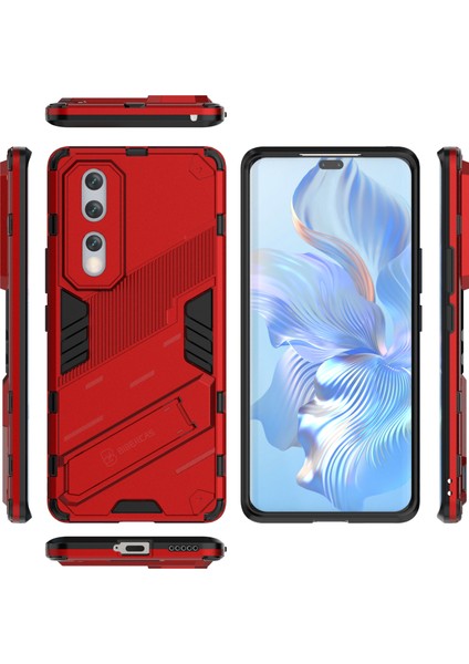 Honor 80 Pro 5g Için Düşmeye Dayanıklı Korumalı Kickstand Telefon Kılıfı, Sert Pc Yumuşak Tpu Hibrit Kılıf-Kırmızı (Yurt Dışından) fırsatları