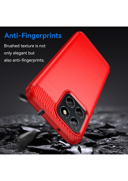 Tpu Telefon Kılıfı Honor X8 5g/x6 4g/x6 5G/X6S 4g/play 30/PLAY6C 4g/70 Lite 5G/X8A 5g, Fırçalanmış Karbon Fiber Dokulu Koruyucu Kılıf-Kırmızı (Yurt Dışından) modelleri