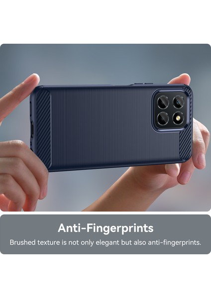 Tpu Telefon Kılıfı Honor X8 5g/x6 4g/x6 5G/X6S 4g/play 30/PLAY6C 4g/70 Lite 5G/X8A 5g, Fırçalanmış Karbon Fiber Dokulu Koruyucu Kılıf-Mavi (Yurt Dışından) fırsatları