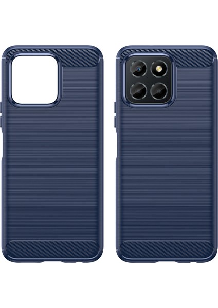 Tpu Telefon Kılıfı Honor X8 5g/x6 4g/x6 5G/X6S 4g/play 30/PLAY6C 4g/70 Lite 5G/X8A 5g, Fırçalanmış Karbon Fiber Dokulu Koruyucu Kılıf-Mavi (Yurt Dışından) indirimleri