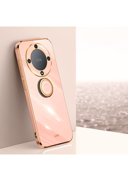 Xınlı For Honor Magic5 Lite 5G/X9A 5g Halkalı Kickstand Elektrokaplama Telefon Kılıfı Tpu Telefon Kılıfı-Pembe (Yurt Dışından) indirimleri