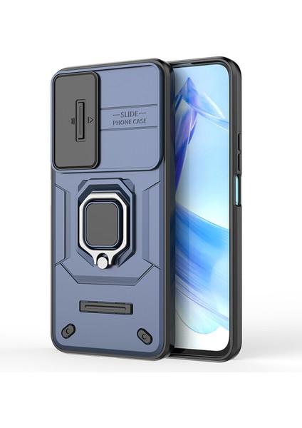 Honor 90 Lite 5G/X50I 5g Kılıf Pc+Tpu Kayar Kamera Kapağı Telefon Kılıfı Kickstand Ile-Mavi (Yurt Dışından) modelleri