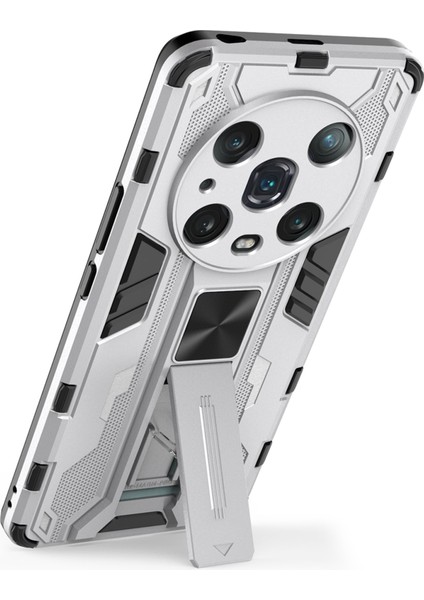 Honor Magic4 Pro 5g Hibrit Kickstand Telefon Kılıfı Sert Pc Yumuşak Tpu Şok Emici Kapak-Gümüş (Yurt Dışından) modelleri
