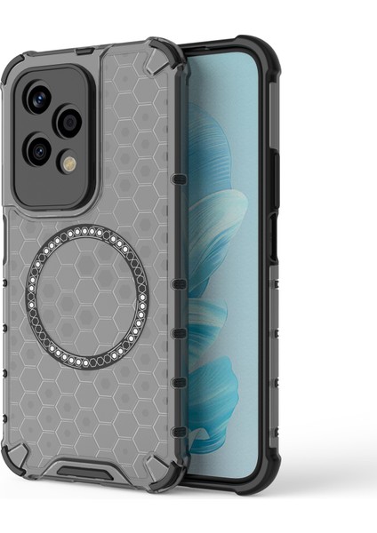 Honor 200 Lite Manyetik Kılıf Petek Tpu+Pc Cep Telefonu Kılıfı-Gri (Yurt Dışından)