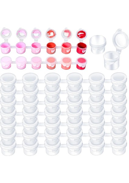 100 Şerit 600 Kap Boş Boya Kapları, Sınıflar, Okullar, Sanatlar, El Sanatları ve Boyama Malzemeleri Için Akrilik Boya Kapları, 3 Ml/ 0,1 Oz (Yurt Dışından)