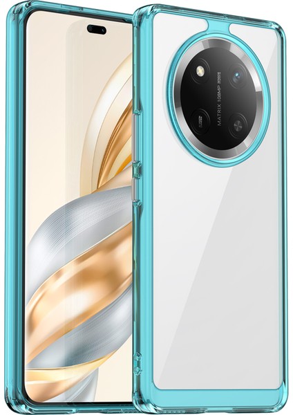 Honor X9C 5g/magic7 Lite 5G/X60 Pro 5g Kılıf Tpu+Akrilik Koruyucu Şeffaf Telefon Kılıfı-Şeffaf Mavi (Yurt Dışından)