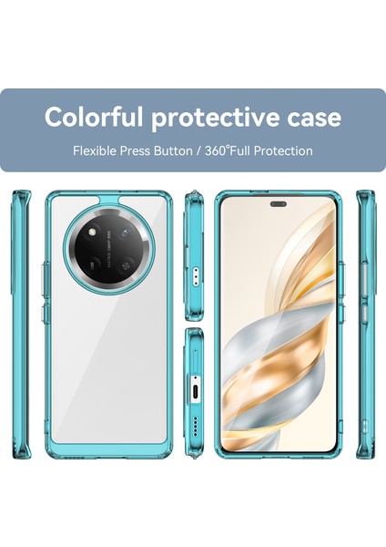 Honor X9C 5g/magic7 Lite 5G/X60 Pro 5g Kılıf Tpu+Akrilik Koruyucu Şeffaf Telefon Kılıfı-Şeffaf Mavi (Yurt Dışından) indirimleri