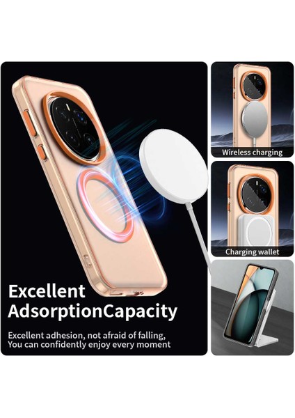 Honor Magic7 Pro 5g Kılıfı Magsafe Pc+Tpu+Pet Düşmeye Karşı Telefon Kılıfı ile Uyumlu-Turuncu (Yurt Dışından) modelleri