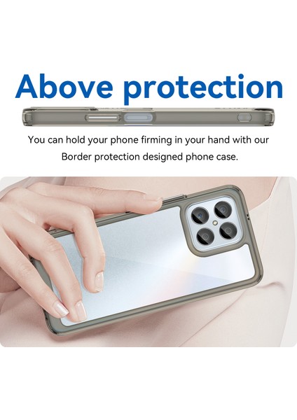 Honor 70 Lite 5g/play 30 5g/x8 5g/x6 4G/PLAY6C 4G/X8A 4G/X6S 4g Için Telefon Kılıfı, Tpu+Akrilik Şeffaf Arka Kapak-Şeffaf Gri (Yurt Dışından) fırsatları