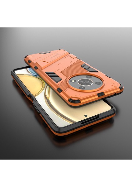 Honor X9 4G/5G/X30 5g Düşmeye Dayanıklı Hibrit Tpu+Pc Kılıfı Kickstand Koruyucu Telefon Arka Kapağı-Turuncu (Yurt Dışından) fırsatları