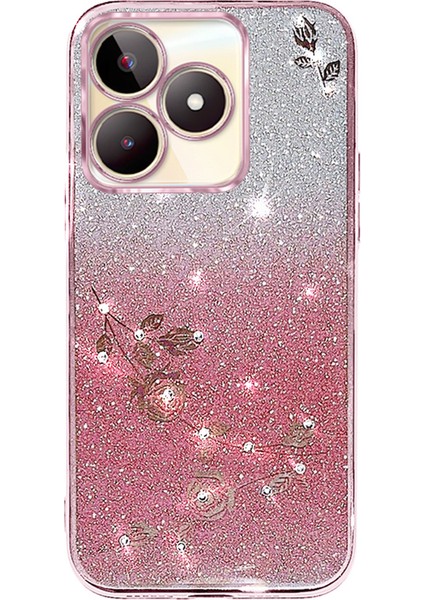 Kadem For Honor X60I 5g Kılıf Çiçek Tpu Esnek Degrade Telefon Kılıfı-Gül Altın (Yurt Dışından)