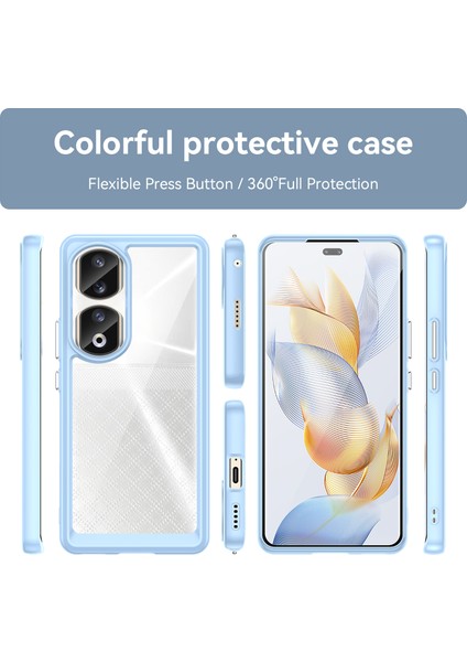 Honor 90 Pro Tpu+Akrilik Hibrit Telefon Kılıfı Şeffaf Arka Koruyucu Kapak-Mavi (Yurt Dışından) fiyatları