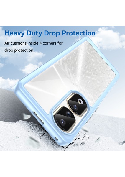 Honor 90 Pro Tpu+Akrilik Hibrit Telefon Kılıfı Şeffaf Arka Koruyucu Kapak-Mavi (Yurt Dışından) modelleri
