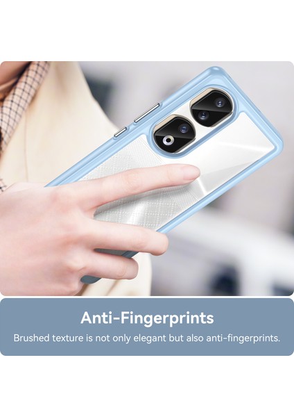 Honor 90 Pro Tpu+Akrilik Hibrit Telefon Kılıfı Şeffaf Arka Koruyucu Kapak-Mavi (Yurt Dışından) indirimleri