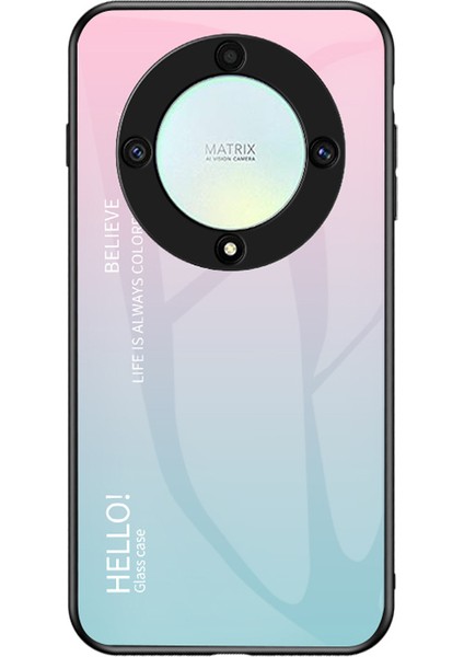 Honor X9A 5g Temperli Cam + Pc + Tpu Telefon Kılıfı Degrade Renkli Akıllı Telefon Kılıfı - Degrade Pembe Mavi (Yurt Dışından)