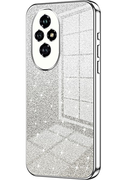 Honor 200 5g Kılıf Degrade Parıltılı Düşmeye Karşı Yumuşak Tpu Telefon Kılıfı-Gümüş (Yurt Dışından)