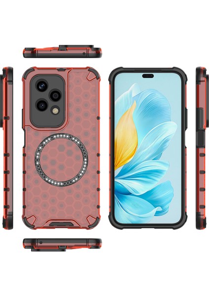 Honor 200 Lite Manyetik Kılıf Petek Tpu+Pc Cep Telefonu Kılıfı-Kırmızı (Yurt Dışından) fırsatları
