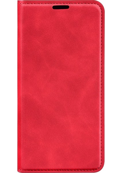 Honor X8 5g Skin-Touch Hissi Manyetik Otomatik Emici Telefon Standı Kılıf Pu Deri Folio Flip Cüzdan Kapağı-Kırmızı (Yurt Dışından) indirimleri