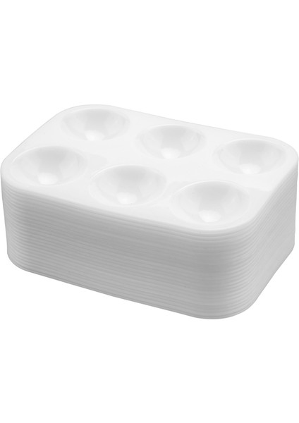 24 Parça Plastik Boya Paleti 6 Gözlü Dikdörtgen Suluboya Paleti Boyama Tepsisi, Beyaz (Yurt Dışından) modelleri