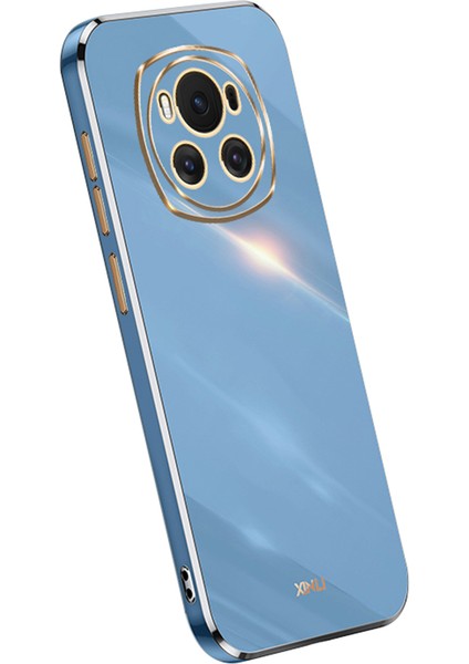 Xınlı For Honor Magic6 5g Kılıf Yumuşak Tpu Altın Kenarlı Darbeye Dayanıklı Telefon Kılıfı-Mavi (Yurt Dışından)