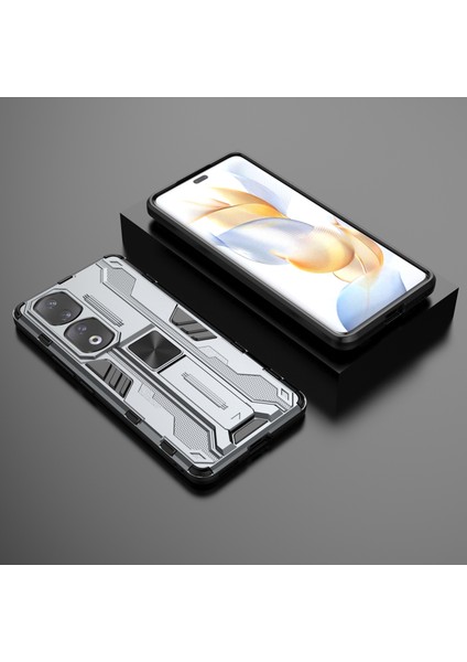 Honor 90 Pro Darbeye Dayanıklı Telefon Kılıfı Kickstand Sert Pc + Yumuşak Tpu Koruyucu Kılıf-Gri (Yurt Dışından) modelleri